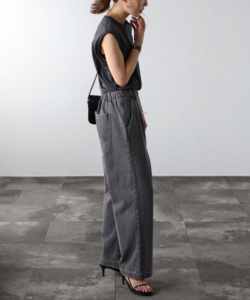 Bonjour Sagan（ボンジュールサガン）の「MORATORIUMコットンフレンチスリーブT（Tシャツ/カットソー・レディース・ライトベージュ/オフホワイト/チャコールグレー・FREE）」の17枚目の写真