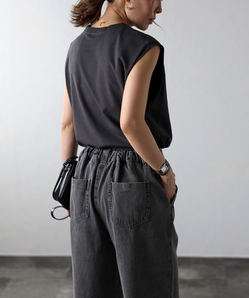 Bonjour Sagan（ボンジュールサガン）の「MORATORIUMコットンフレンチスリーブT（Tシャツ/カットソー・レディース・ライトベージュ/オフホワイト/チャコールグレー・FREE）」の18枚目の写真