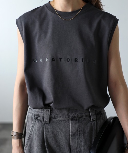 Bonjour Sagan（ボンジュールサガン）の「MORATORIUMコットンフレンチスリーブT（Tシャツ/カットソー・レディース・ライトベージュ/オフホワイト/チャコールグレー・FREE）」の20枚目の写真