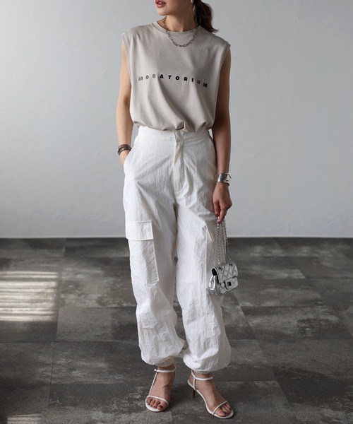 Bonjour Sagan（ボンジュールサガン）の「MORATORIUMコットンフレンチスリーブT（Tシャツ/カットソー・レディース・ライトベージュ/オフホワイト/チャコールグレー・FREE）」の21枚目の写真