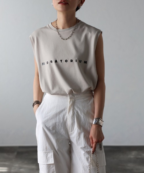 Bonjour Sagan（ボンジュールサガン）の「MORATORIUMコットンフレンチスリーブT（Tシャツ/カットソー・レディース・ライトベージュ/オフホワイト/チャコールグレー・FREE）」の22枚目の写真