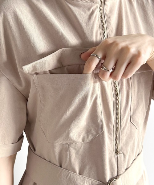 Java(ジャバ)の「《JaVaジャバ 別注》1枚でお洒落上級者。ハーフジップオールインワン(サロペット/オーバーオール・レディース・グレー系/ブラック/ベージュ・LARGE/X-LARGE/SMALL/MEDIUM)」の16枚目の写真