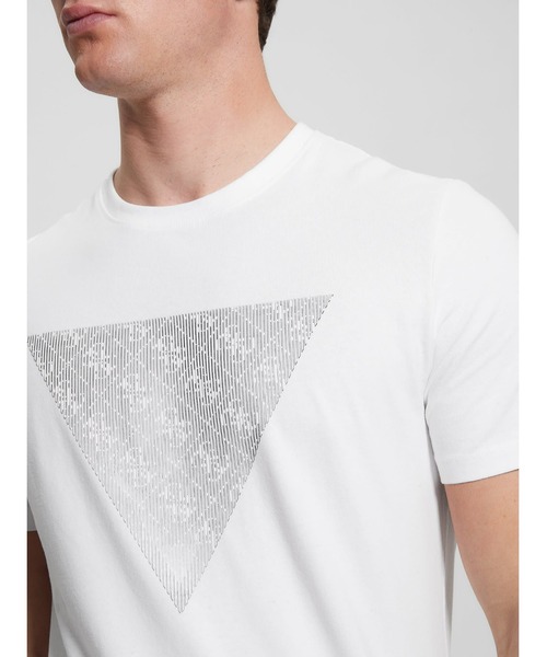 Guess(ゲス)の「Eco Triangle Crewneck Tee Tシャツ(Tシャツ/カットソー・メンズ・ホワイト/ブラック/ライトブルー・SMALL/MEDIUM/LARGE/X-LARGE)」の11枚目の写真