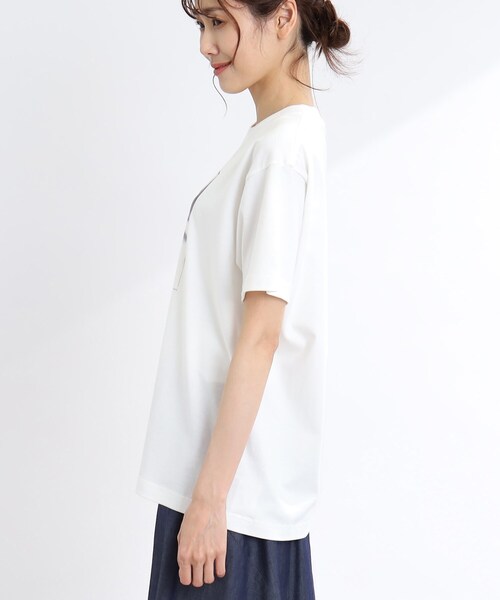 Reflect(リフレクト)の「【WORLD for the World/洗える】モノクロフォトプリントTシャツ(Tシャツ/カットソー・レディース・アイボリー・09)」の4枚目の写真