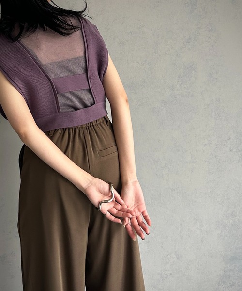 &g'aime(アンジェム)の「【&g’aime】ビスチェ付きニット2pcs(ニット/セーター・レディース・ブラウン/パープル/ブラック/グレイッシュベージュ・FREE)」の21枚目の写真