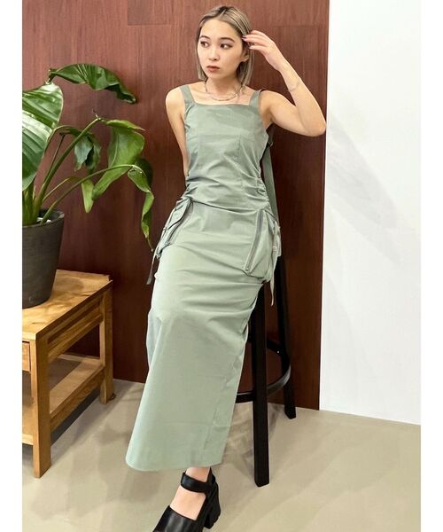 EMODA（エモダ）の「アウトポケットマキシワンピース（ワンピース・レディース・グレー/ブラック/カーキ・FREE）」の3枚目の写真