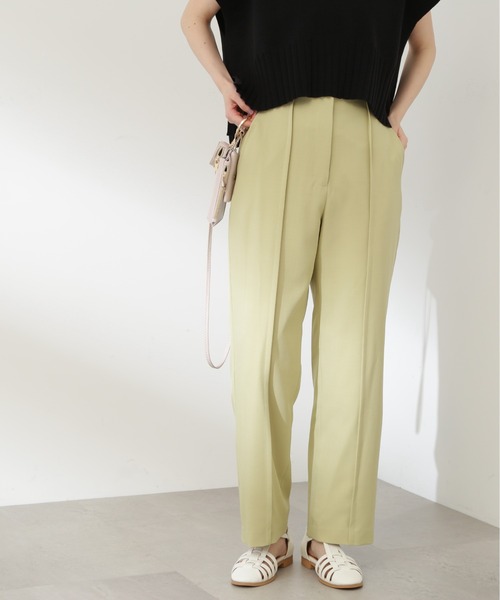 N.（N. Natural Beauty Basic）（エヌエヌナチュラルビューティーベーシック）の「【S Size Line】◆ドライタッチピンタックテーパードパンツ（スラックス・レディース・ベージュ/イエロー・SMALL/MEDIUM）」の6枚目の写真