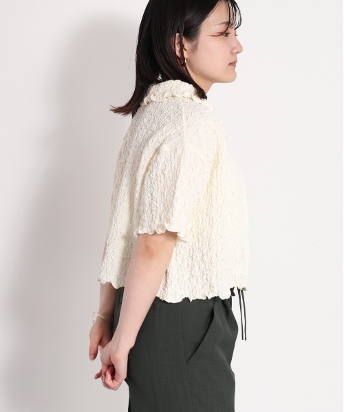 cepo（セポ）の「フクレジャガードエリツキカーディガン（カーディガン/ボレロ・レディース・オフホワイト/ブラック/ブルー・FREE）」の17枚目の写真