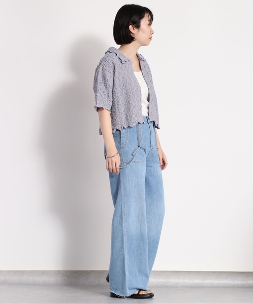 cepo（セポ）の「フクレジャガードエリツキカーディガン（カーディガン/ボレロ・レディース・オフホワイト/ブラック/ブルー・FREE）」の13枚目の写真