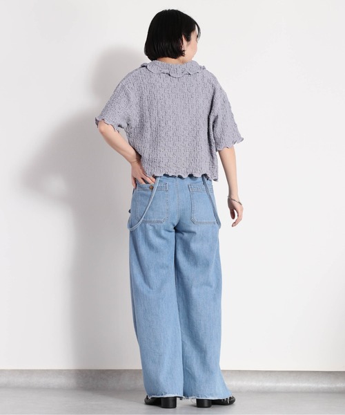 cepo（セポ）の「フクレジャガードエリツキカーディガン（カーディガン/ボレロ・レディース・オフホワイト/ブラック/ブルー・FREE）」の14枚目の写真