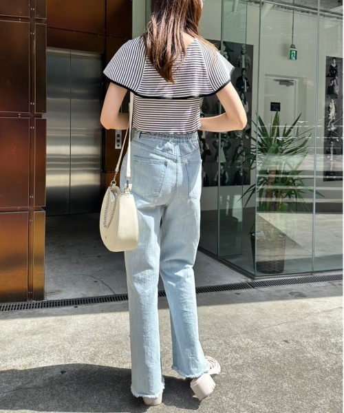OLIVE des OLIVE(オリーブデオリーブ)の「ビッグカラープルオーバー 1031060390(Tシャツ/カットソー・レディース・オフホワイト/ブラック系その他/ブラック・FREE)」の14枚目の写真