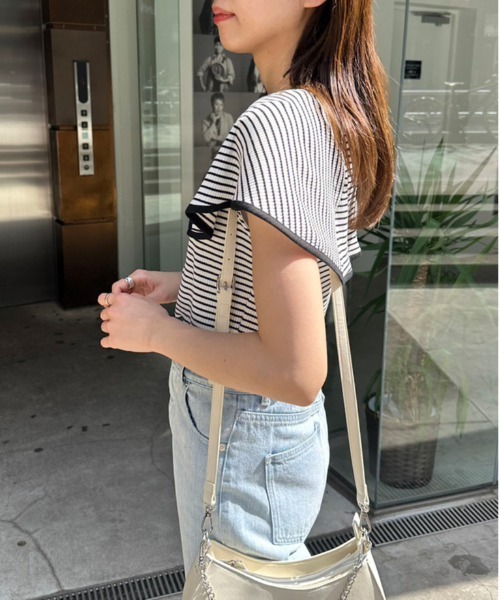 OLIVE des OLIVE(オリーブデオリーブ)の「ビッグカラープルオーバー 1031060390(Tシャツ/カットソー・レディース・オフホワイト/ブラック系その他/ブラック・FREE)」の16枚目の写真