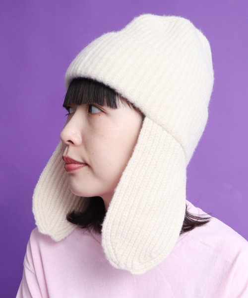 didizizi（ディディジジ）の「ドッグイヤーニットワッチ（ニットキャップ/ビーニー・レディース・パープル/アイボリー/カーキ・FREE）」の16枚目の写真