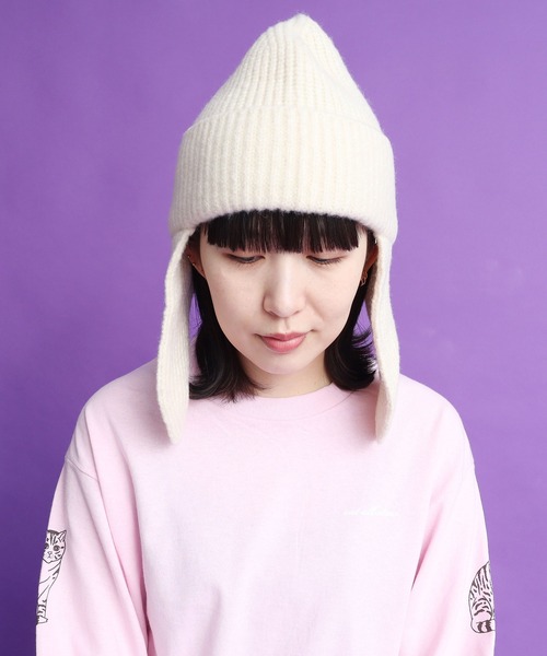 didizizi（ディディジジ）の「ドッグイヤーニットワッチ（ニットキャップ/ビーニー・レディース・パープル/アイボリー/カーキ・FREE）」の7枚目の写真