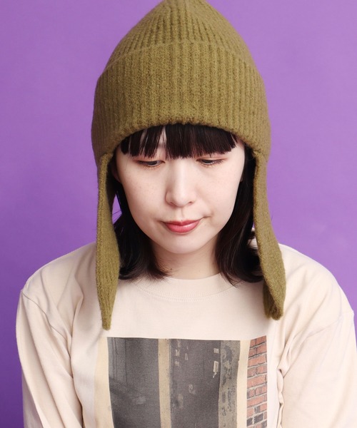 didizizi（ディディジジ）の「ドッグイヤーニットワッチ（ニットキャップ/ビーニー・レディース・パープル/アイボリー/カーキ・FREE）」の17枚目の写真