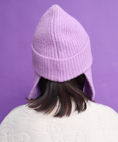 didizizi（ディディジジ）の「ドッグイヤーニットワッチ（ニットキャップ/ビーニー・レディース・パープル/アイボリー/カーキ・FREE）」の4枚目の写真