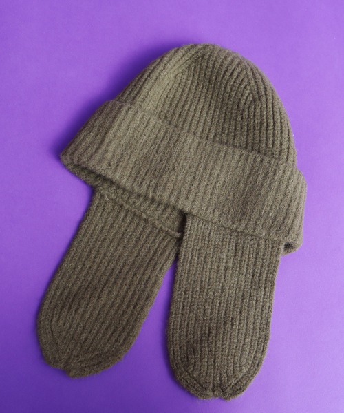 didizizi（ディディジジ）の「ドッグイヤーニットワッチ（ニットキャップ/ビーニー・レディース・パープル/アイボリー/カーキ・FREE）」の13枚目の写真