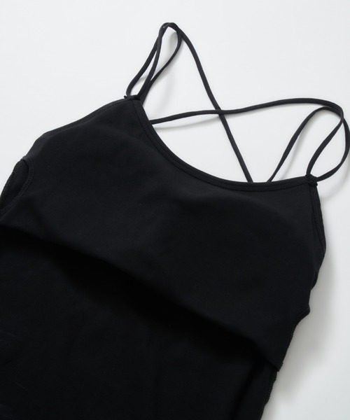 MERLOT（メルロー）の「カップ付きバッククロスキャミソール（キャミソール・レディース・ブラック/グレー/ホワイト・FREE）」の6枚目の写真