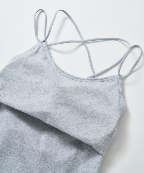MERLOT（メルロー）の「カップ付きバッククロスキャミソール（キャミソール・レディース・ブラック/グレー/ホワイト・FREE）」の9枚目の写真