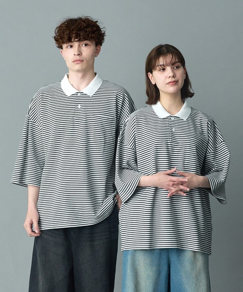 RUUBON】moss stitch polo shirt / モスステッチ ポロシャツ