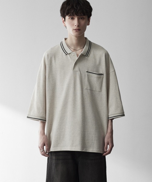 RUUBON】moss stitch polo shirt / モスステッチ ポロシャツ RUUBON】moss stitch polo shirt / モスステッチ ポロシャツ