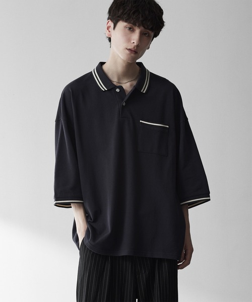 セール】【RUUBON】moss stitch polo shirt / モスステッチ ポロシャツ
