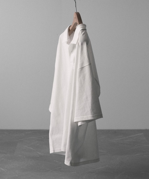 RUUBON(ルーボン)の「【RUUBON】moss stitch polo shirt / モスステッチ ポロシャツ(ポロシャツ・メンズ・サックスブルー/ブラック×ホワイト/ホワイト/ブラック/ホワイト系1/ブラック×ベージュ/ベージュ×ブラック・S/M/L)」の8枚目の写真