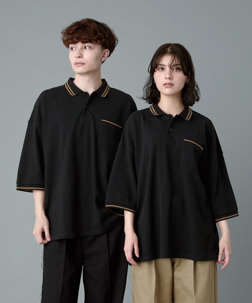 RUUBON】moss stitch polo shirt / モスステッチ ポロシャツ