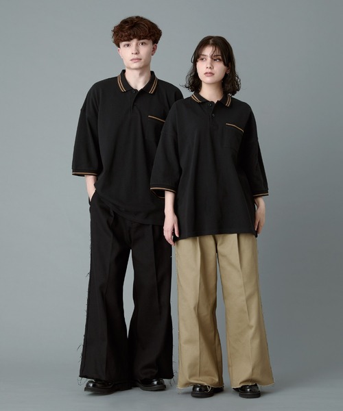 RUUBON】moss stitch polo shirt / モスステッチ ポロシャツ