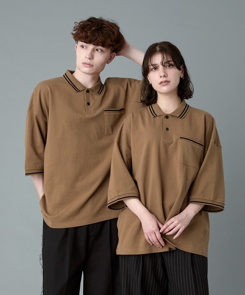 RUUBON】moss stitch polo shirt / モスステッチ ポロシャツ
