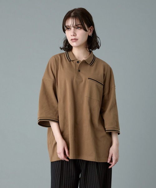 RUUBON(ルーボン)の「【RUUBON】moss stitch polo shirt / モスステッチ ポロシャツ(ポロシャツ・メンズ・サックスブルー/ブラック×ホワイト/ホワイト/ブラック/ホワイト系1/ブラック×ベージュ/ベージュ×ブラック・S/M/L)」の12枚目の写真