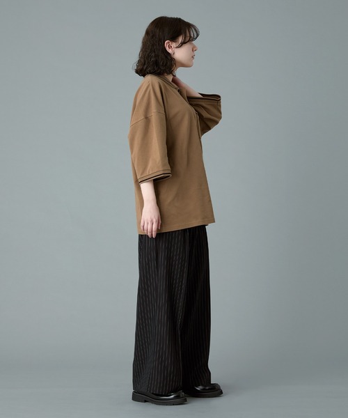 RUUBON(ルーボン)の「【RUUBON】moss stitch polo shirt / モスステッチ ポロシャツ(ポロシャツ・メンズ・サックスブルー/ブラック×ホワイト/ホワイト/ブラック/ホワイト系1/ブラック×ベージュ/ベージュ×ブラック・S/M/L)」の21枚目の写真