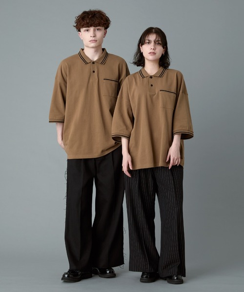 RUUBON(ルーボン)の「【RUUBON】moss stitch polo shirt / モスステッチ ポロシャツ(ポロシャツ・メンズ・サックスブルー/ブラック×ホワイト/ホワイト/ブラック/ホワイト系1/ブラック×ベージュ/ベージュ×ブラック・S/M/L)」の16枚目の写真