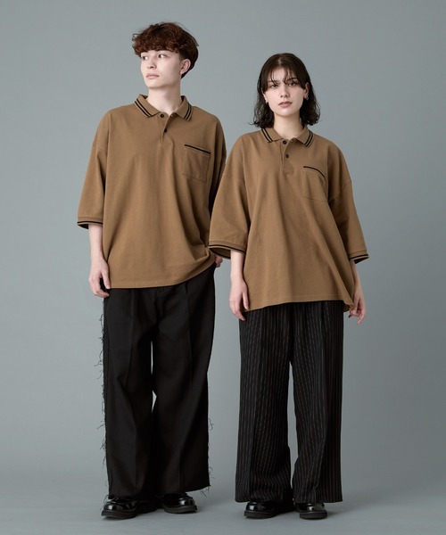 RUUBON(ルーボン)の「【RUUBON】moss stitch polo shirt / モスステッチ ポロシャツ(ポロシャツ・メンズ・サックスブルー/ブラック×ホワイト/ホワイト/ブラック/ホワイト系1/ブラック×ベージュ/ベージュ×ブラック・S/M/L)」の18枚目の写真