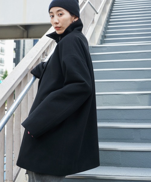 Auntie Rosa Holiday(アンティローザホリデー)の「スタンドカラー3WAYショートコート(ピーコート・レディース・ネイビー/アイボリー/ブラック・FREE)」の21枚目の写真