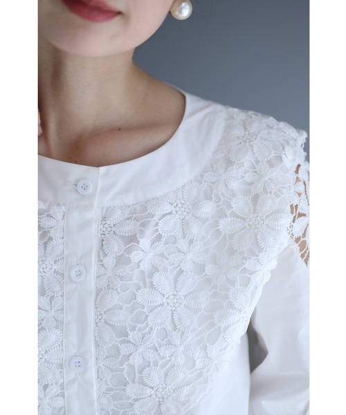 cawaii(カワイイ)の「360度囲む白花レースのブラウストップス(シャツ/ブラウス・レディース・ホワイト・FREE)」の13枚目の写真