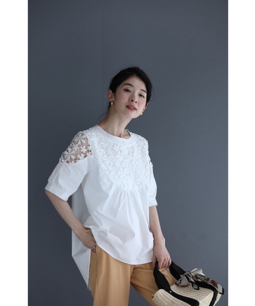 cawaii(カワイイ)の「360度囲む白花レースのブラウストップス(シャツ/ブラウス・レディース・ホワイト・FREE)」の14枚目の写真