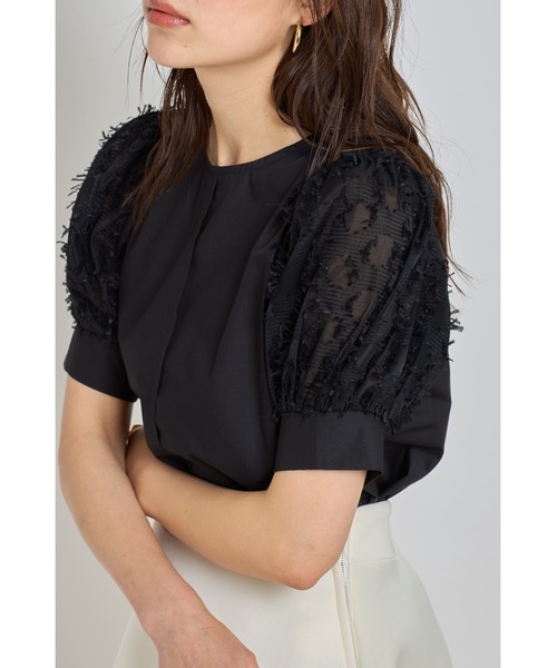 &. NOSTALGIA(アンドドットノスタルジア)の「フリンジスリーブブラウス(シャツ/ブラウス・レディース・ブラック/アイボリー・FREE)」の8枚目の写真