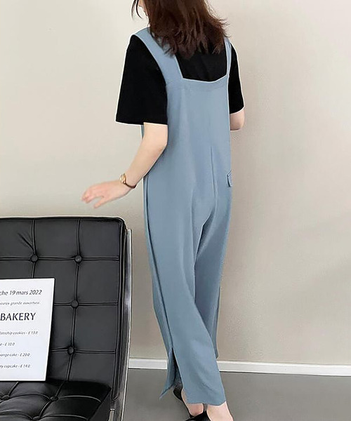 Girly Doll（ガーリードール）の「ワイドサロペットパンツ（サロペット/オーバーオール・レディース・ブルー/ブラック・M/L）」の8枚目の写真