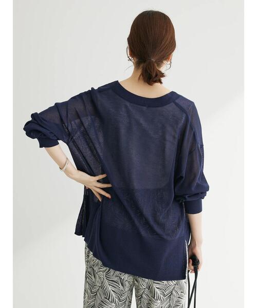 Green　Parks（グリーンパークス）の「接触冷感Vネックカーデ（カーディガン/ボレロ・レディース・ブルーグリーン/パープル/ダークネイビー/ホワイト・FREE）」の13枚目の写真