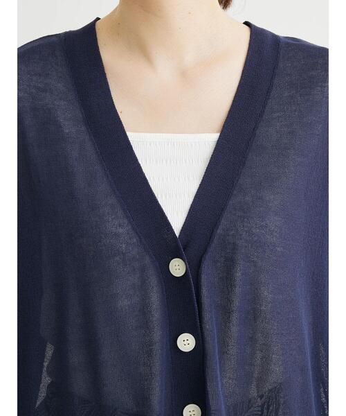 Green　Parks（グリーンパークス）の「接触冷感Vネックカーデ（カーディガン/ボレロ・レディース・ブルーグリーン/パープル/ダークネイビー/ホワイト・FREE）」の14枚目の写真