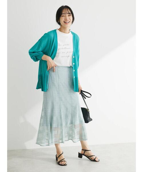 Green　Parks（グリーンパークス）の「接触冷感Vネックカーデ（カーディガン/ボレロ・レディース・ブルーグリーン/パープル/ダークネイビー/ホワイト・FREE）」の17枚目の写真