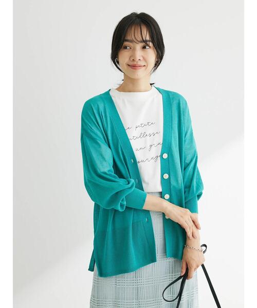 Green　Parks（グリーンパークス）の「接触冷感Vネックカーデ（カーディガン/ボレロ・レディース・ブルーグリーン/パープル/ダークネイビー/ホワイト・FREE）」の20枚目の写真