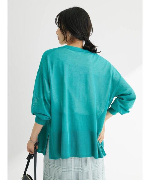 Green　Parks（グリーンパークス）の「接触冷感Vネックカーデ（カーディガン/ボレロ・レディース・ブルーグリーン/パープル/ダークネイビー/ホワイト・FREE）」の22枚目の写真