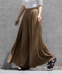 接触冷感 さらさら フリーカット フレアラップパンツ