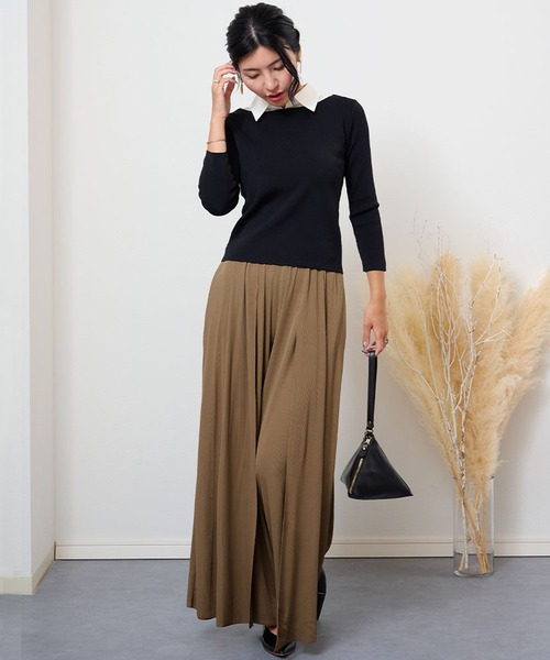 ETERNITY SELECT(エタニティ セレクト)の「接触冷感 さらさら フリーカット フレアラップパンツ(その他パンツ・レディース・グリーン/ブラック/ベージュ・FREE)」の20枚目の写真