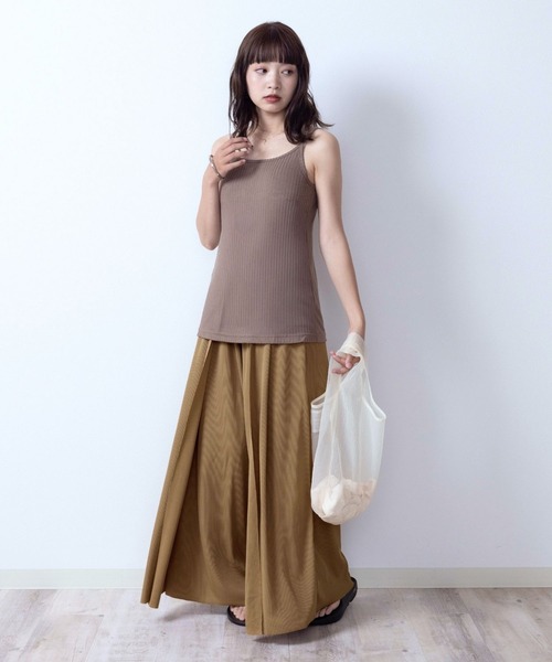 ETERNITY SELECT(エタニティ セレクト)の「接触冷感 さらさら フリーカット フレアラップパンツ(その他パンツ・レディース・グリーン/ブラック/ベージュ・FREE)」の7枚目の写真