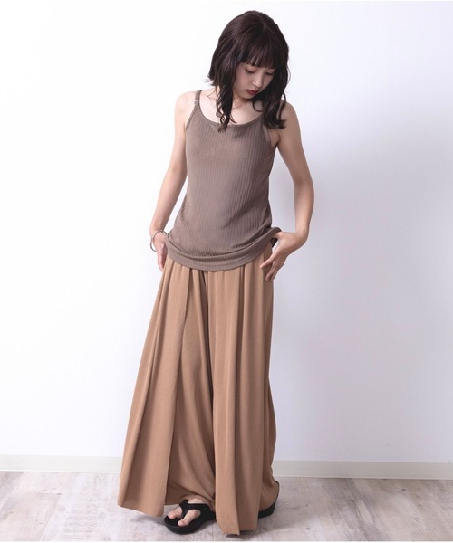 ETERNITY SELECT(エタニティ セレクト)の「接触冷感 さらさら フリーカット フレアラップパンツ(その他パンツ・レディース・グリーン/ブラック/ベージュ・FREE)」の8枚目の写真