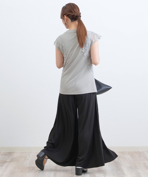ETERNITY SELECT(エタニティ セレクト)の「接触冷感 さらさら フリーカット フレアラップパンツ(その他パンツ・レディース・グリーン/ブラック/ベージュ・FREE)」の6枚目の写真