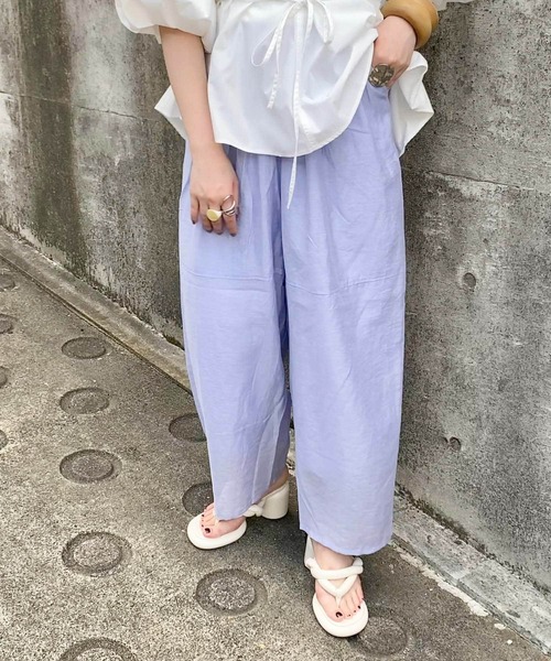 KBF（ケイビーエフ）の「ボリュームシアーコクーンパンツ（その他パンツ・レディース・オフホワイト/ブラック/ラベンダー・ONE）」の3枚目の写真